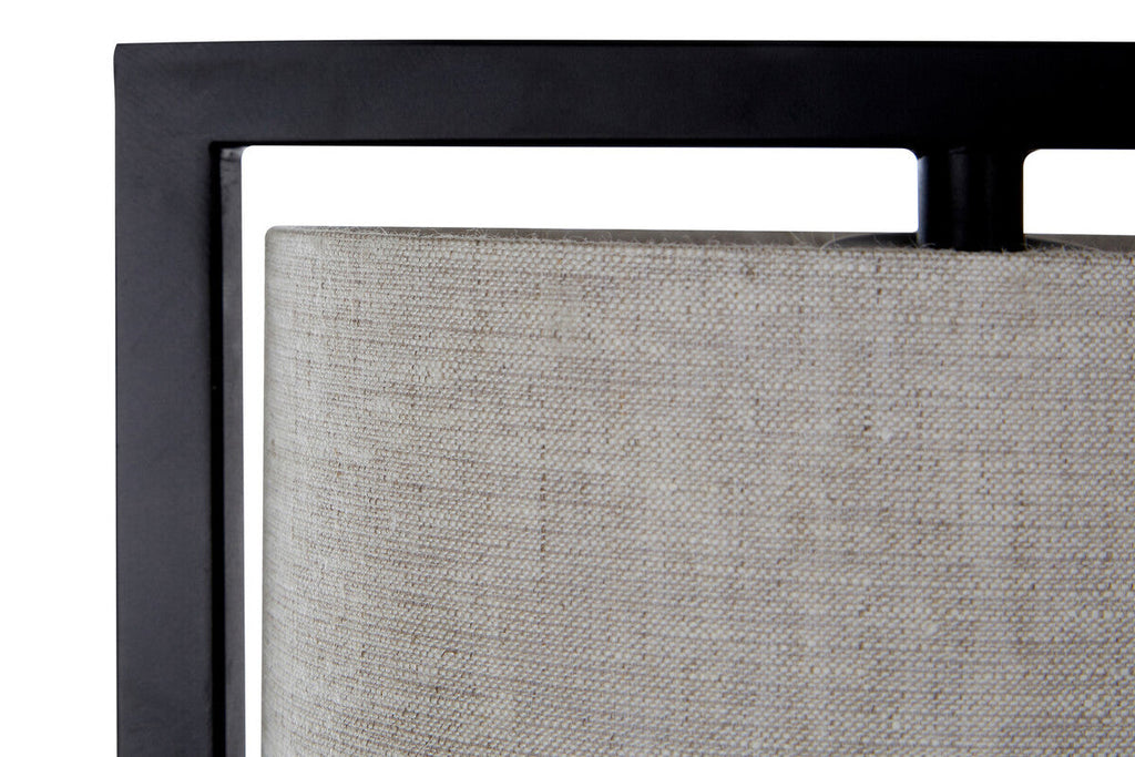 Orsina Lara Black Metal Table Lamp with Grey Drum Shade | Modern