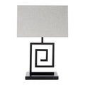 Orsina Lupita Table Lamp – Modern Black Spiral Metal with White Shade