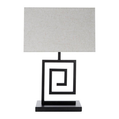 Orsina Lupita Table Lamp – Modern Black Spiral Metal with White Shade