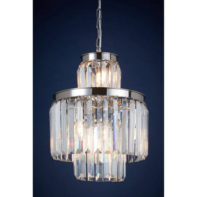 Orsina Kensington Townhouse 6-Bulb Crystal Pendant Light – Polished Steel