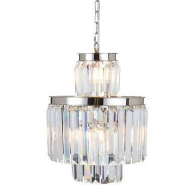 Orsina Kensington Townhouse 6-Bulb Crystal Pendant Light – Polished Steel