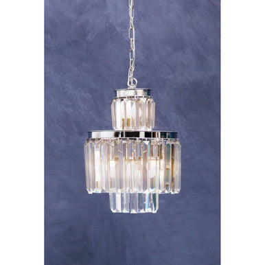 Orsina Kensington Townhouse 6-Bulb Crystal Pendant Light – Polished Steel