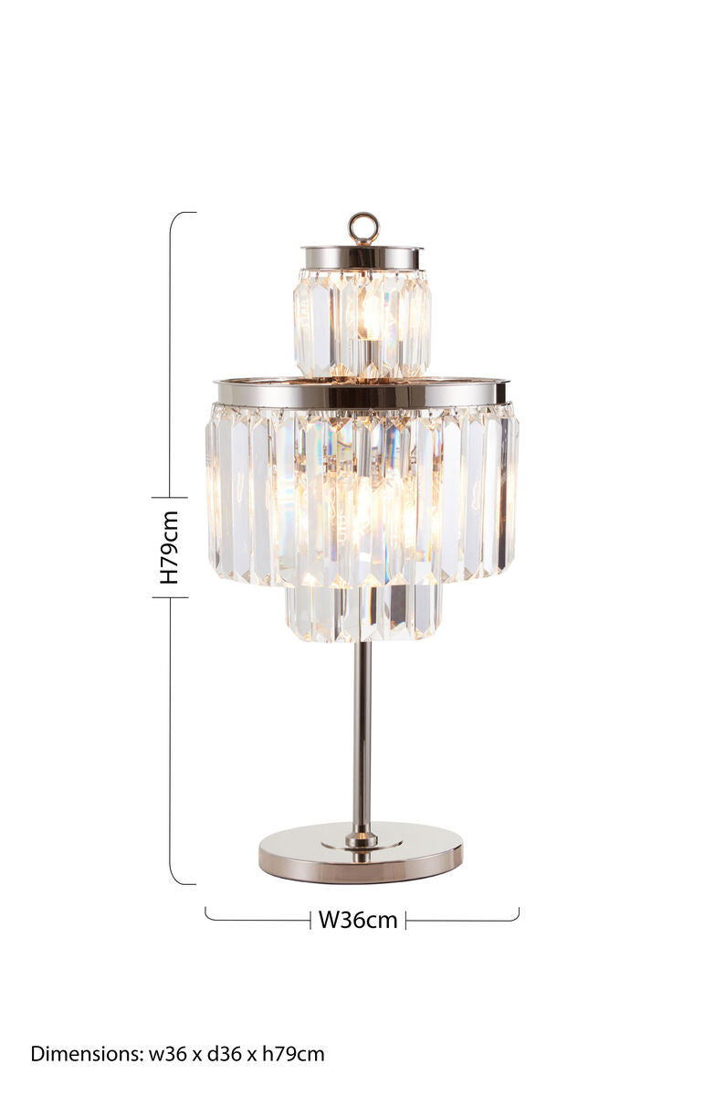 Orsina Kensington Townhouse 8-Bulb Crystal & Silver Table Lamp