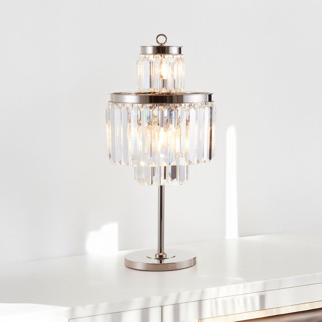 Orsina Kensington Townhouse 8-Bulb Crystal & Silver Table Lamp