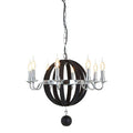 Orsina Kensington Townhouse Rounded Chandelier | Black Wood & Metal