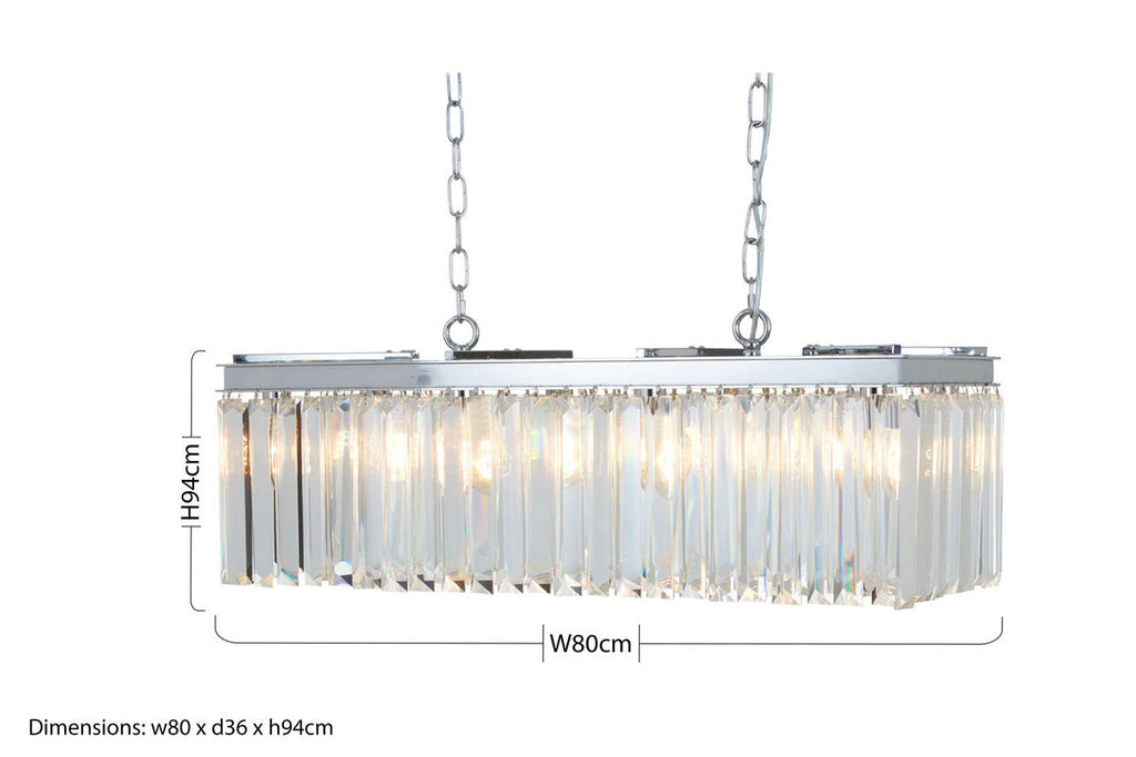 Orsina Kensington Townhouse Crystal & Chrome 8-Bulb Pendant Light
