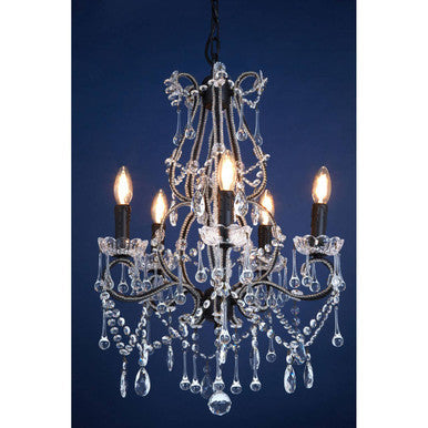 Orsina Kensington Townhouse 5-Light Crystal Chandelier | Black & Glass