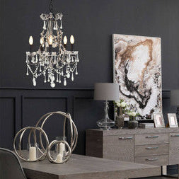 Orsina Kensington Townhouse 5-Light Crystal Chandelier | Black & Glass