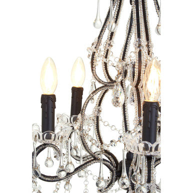 Orsina Kensington Townhouse 5-Light Crystal Chandelier | Black & Glass