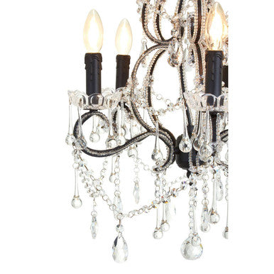 Orsina Kensington Townhouse 5-Light Crystal Chandelier | Black & Glass