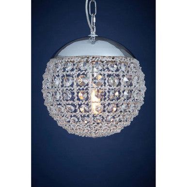 Orsina Kensington Crystal Beads Orb Pendant Light | Chrome & Iron
