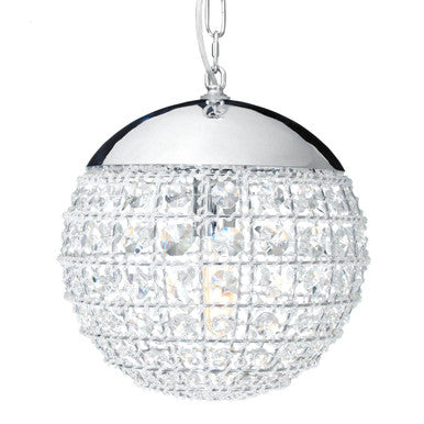 Orsina Kensington Crystal Beads Orb Pendant Light | Chrome & Iron
