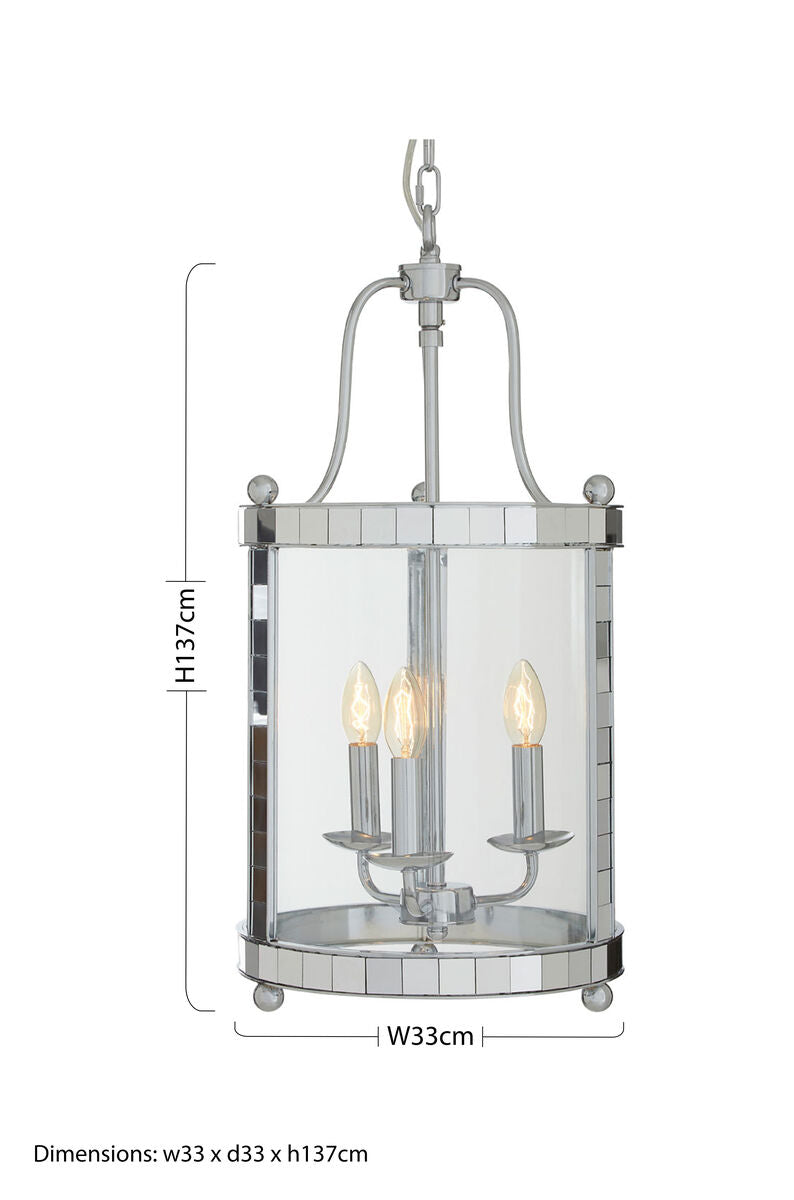 Orsina Kensington Townhouse Rectangular Glass Pendant Light – 3-Light