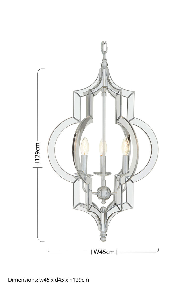 Orsina Kensington Moorish Pendant Light – Iron & Glass Quatrefoil