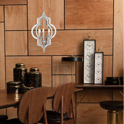 Orsina Kensington Moorish Pendant Light – Iron & Glass Quatrefoil