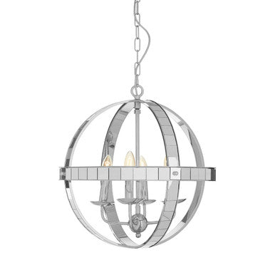 Orsina Kensington Townhouse Orb Pendant Light – Chrome 4-Light Chandelier