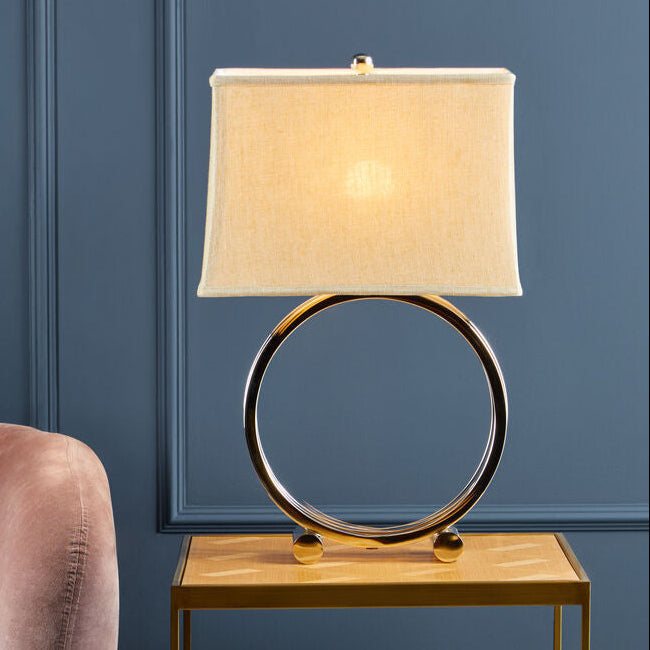 Orsina Circlet Silver Metal Concentric Ring Modern Table Lamp