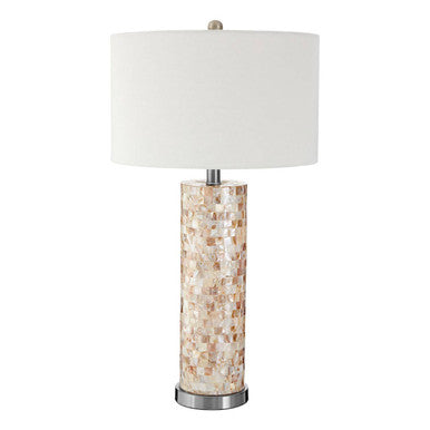 Orsina Thermae Small Table Lamp – Shell Mosaic Base Accent Light