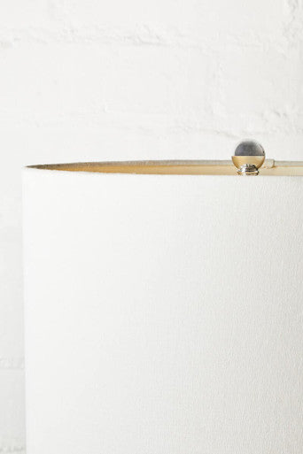Orsina Franklyn Glass Table Lamp | Silver Accents with Cream Shade