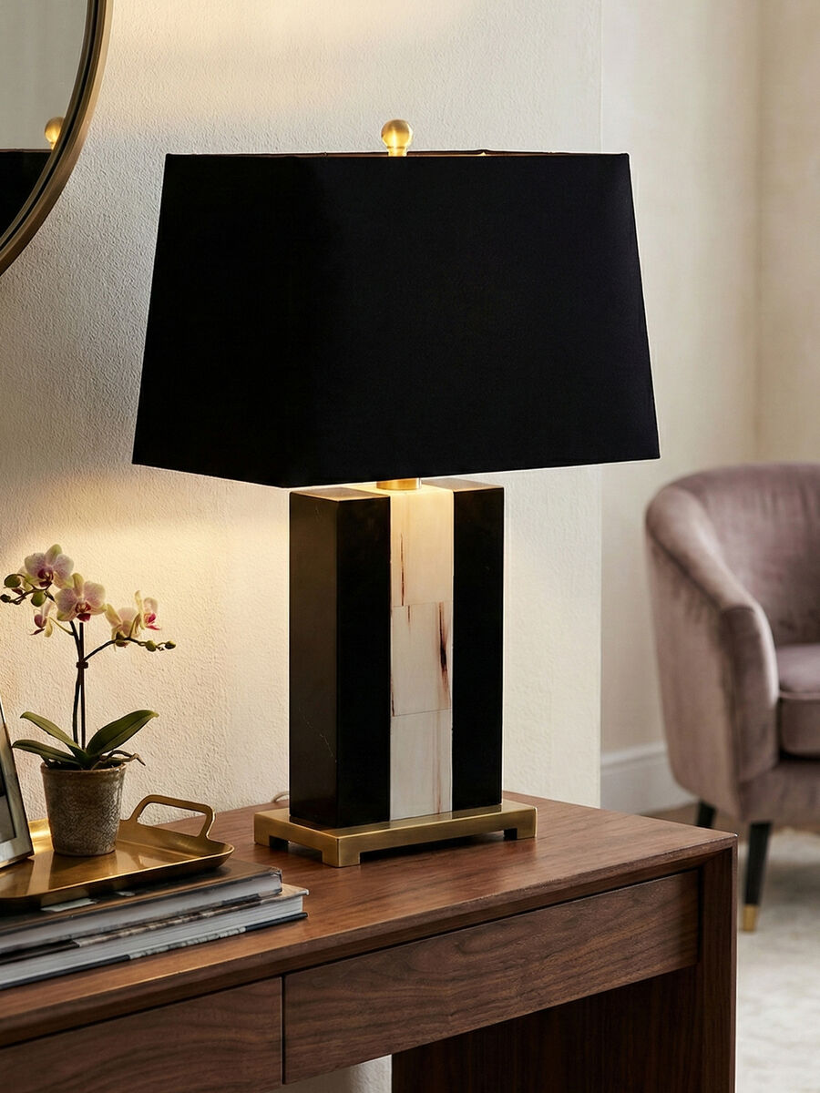 Orsina Hoxton Black Table Lamp – Modern Minimalist Bedside Lighting