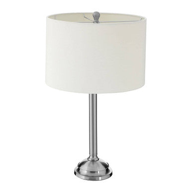 Orsina Portobello Table Lamp – Polished Silver with Cream Drum Shade