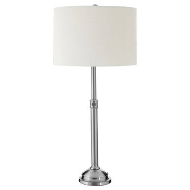 Orsina Portobello Table Lamp – Polished Silver with Cream Drum Shade