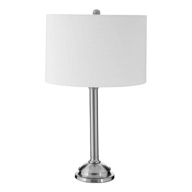 Orsina Portobello Table Lamp – Polished Silver with Cream Drum Shade