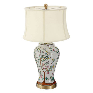 Orsina Covent Garden Table Lamp – Floral Ceramic with Cream Shade