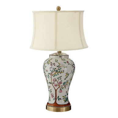 Orsina Covent Garden Table Lamp – Floral Ceramic with Cream Shade