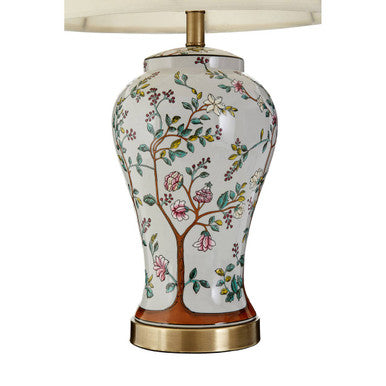Orsina Covent Garden Table Lamp – Floral Ceramic with Cream Shade