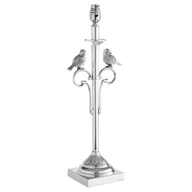 Orsina Aviary Antique Silver Bird Table Lamp Base – Sculptural Lighting