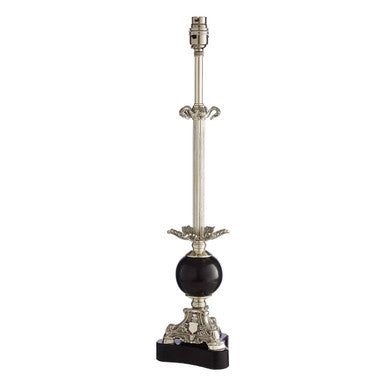 Orsina August Table Lamp Base | Antique Silver Brass Fluted Column