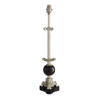 Orsina August Table Lamp Base | Antique Silver Brass Fluted Column