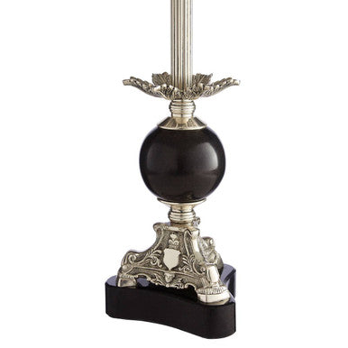 Orsina August Table Lamp Base | Antique Silver Brass Fluted Column