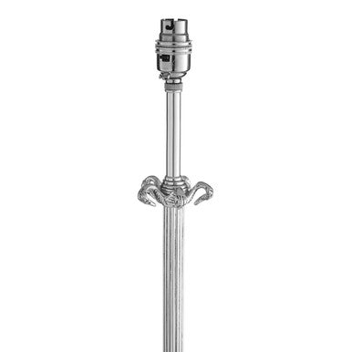 Orsina August Table Lamp Base | Antique Silver Brass Fluted Column