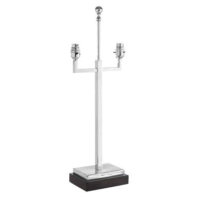 Orsina Chancel Silver Table Lamp Base with Black Marble Plinth