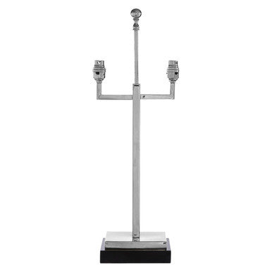 Orsina Chancel Silver Table Lamp Base with Black Marble Plinth