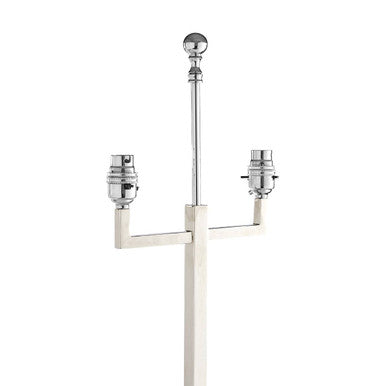 Orsina Chancel Silver Table Lamp Base with Black Marble Plinth