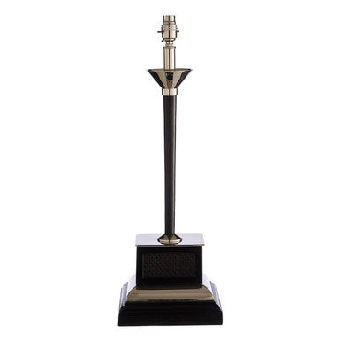 Orsina Butler Geometric Table Lamp Base – Black Wood and Nickel