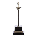 Orsina Butler Geometric Table Lamp Base – Black Wood and Nickel