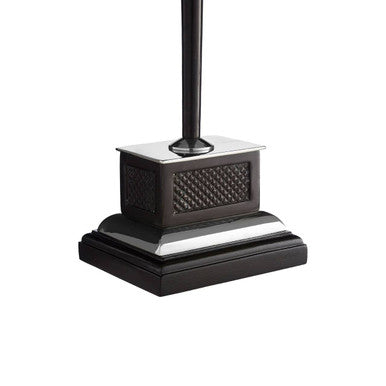Orsina Butler Geometric Table Lamp Base – Black Wood and Nickel