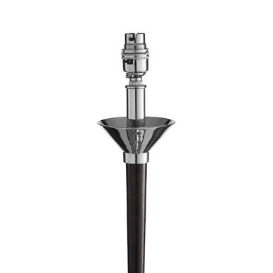 Orsina Butler Geometric Table Lamp Base – Black Wood and Nickel