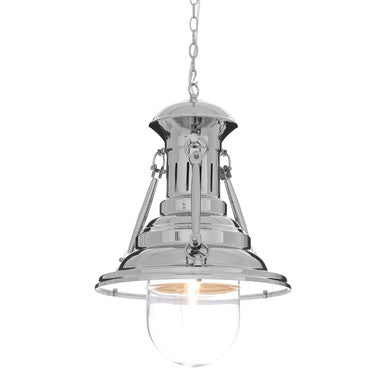 Orsina Lexington Large Lighthouse Pendant Light | Chrome Glass Dome