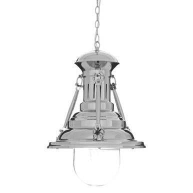 Orsina Lexington Large Lighthouse Pendant Light | Chrome Glass Dome