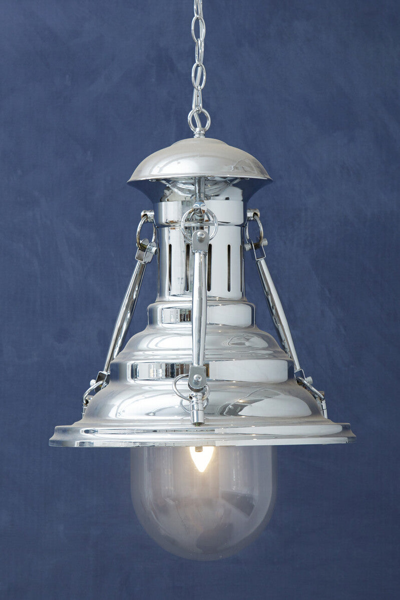 Orsina Lexington Large Lighthouse Pendant Light | Chrome Glass Dome