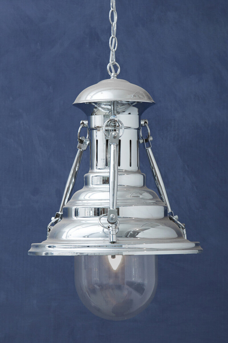 Orsina Lexington Large Lighthouse Pendant Light | Chrome Glass Dome