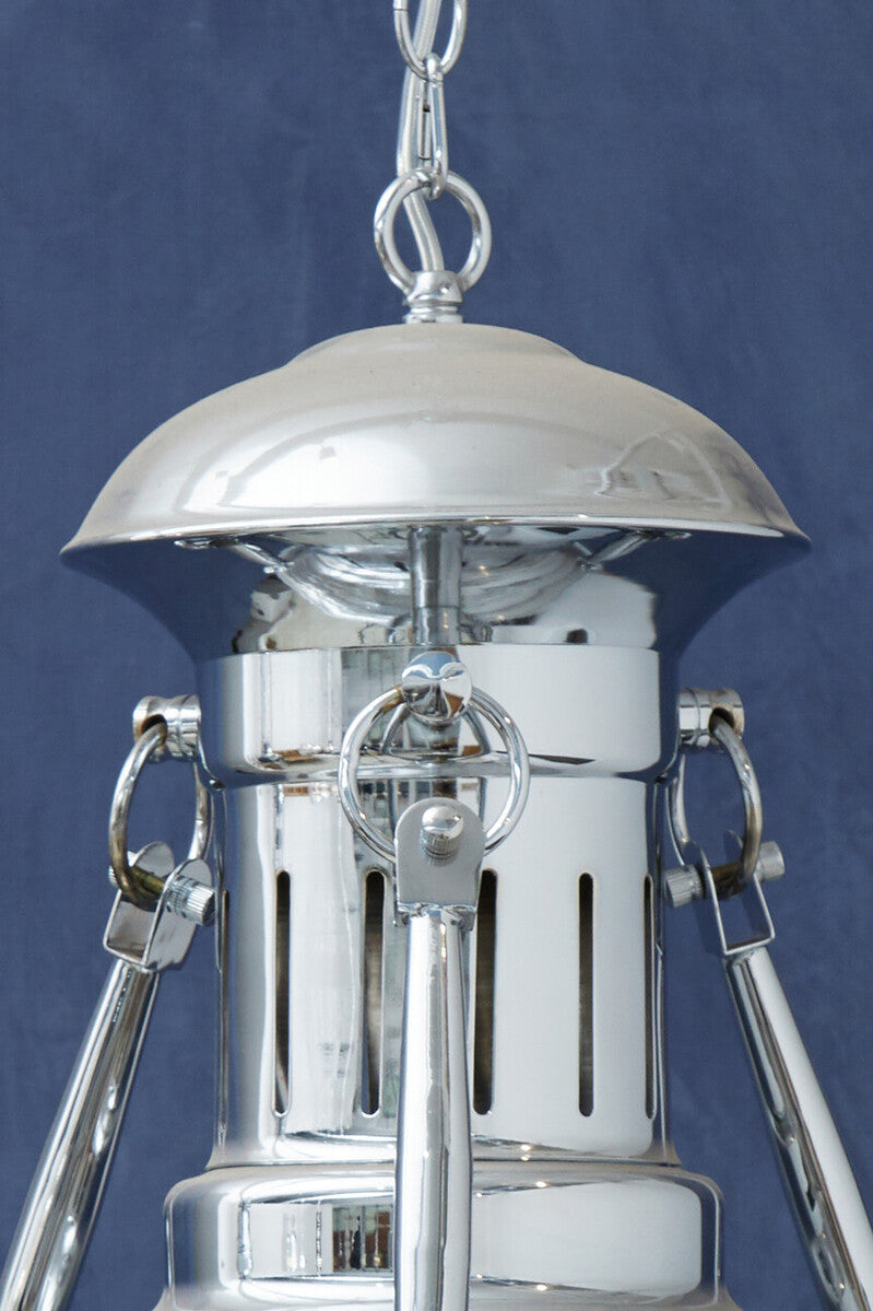 Orsina Lexington Large Lighthouse Pendant Light | Chrome Glass Dome