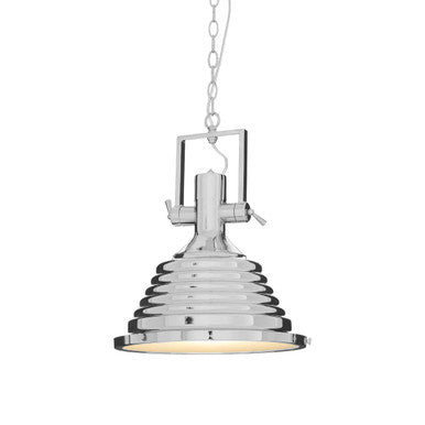 Orsina Lexington Medium Chrome Pendant Light – Industrial Dome Style