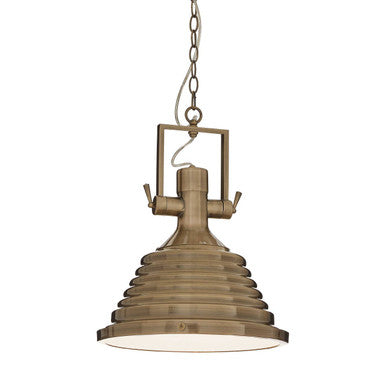Orsina Lexington Antique Brass Pendant Light – Medium Stepped Shade