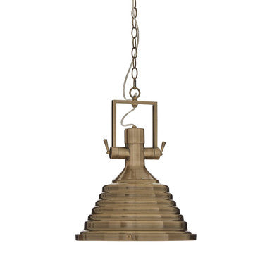 Orsina Lexington Antique Brass Pendant Light – Medium Stepped Shade